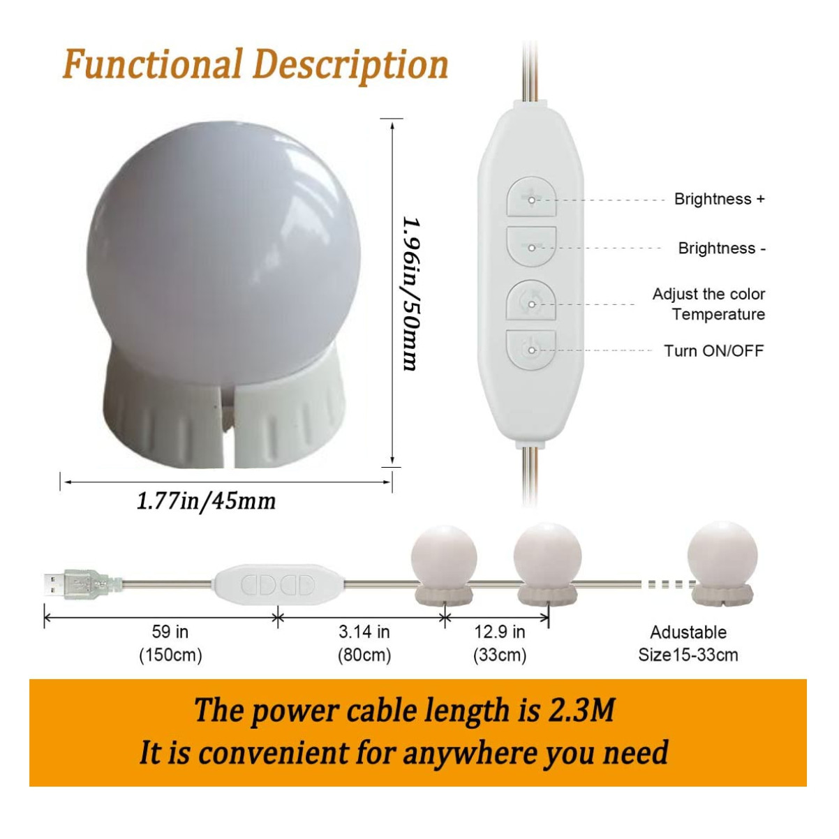 Miniatura 2 de Extension Luces Espejo 10 Bombillas